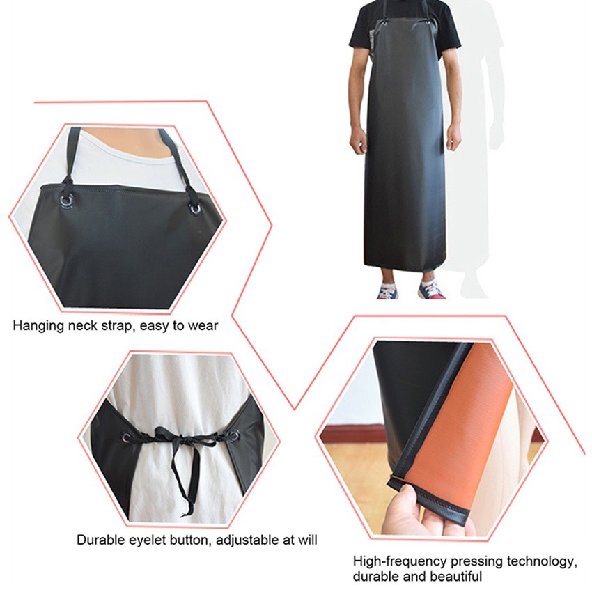 Thickened PVC Apron 110x80CM Acid Alkali Resistant Waterproof Oil Proof ...