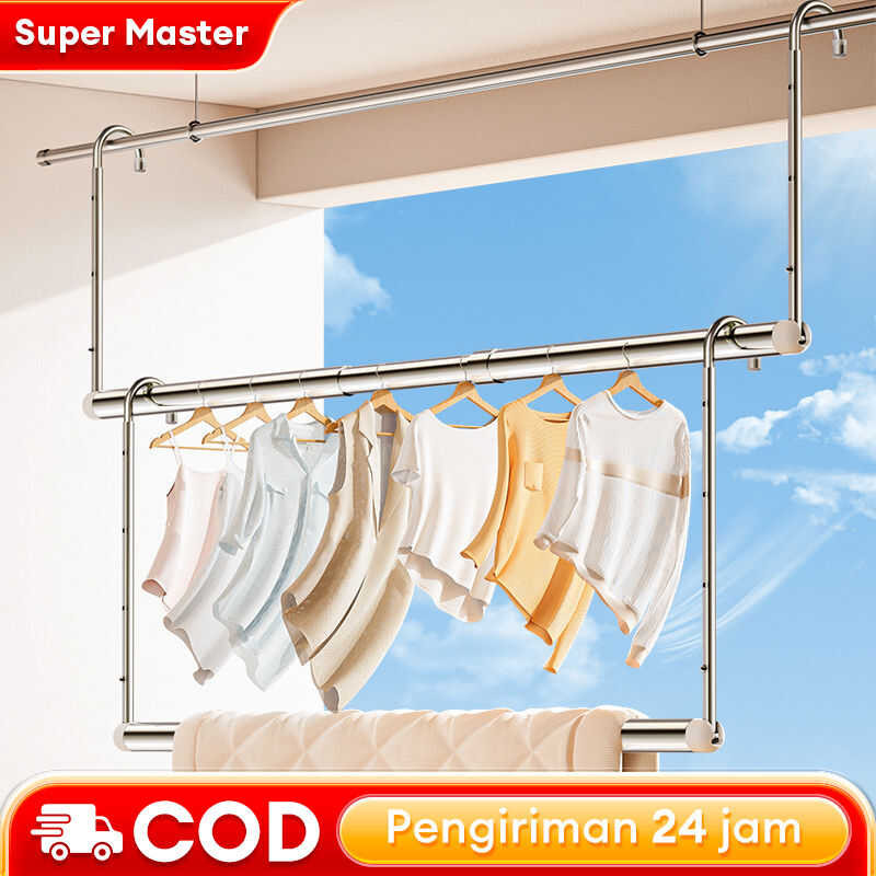 Retractable Sampayan Stainless Foldable Single Pole Clothes Hanger ...