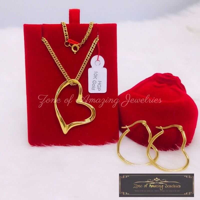 Zoaj.Ph Open Heart Necklace And Loop Earrings Set 5B5 | Shopee Philippines