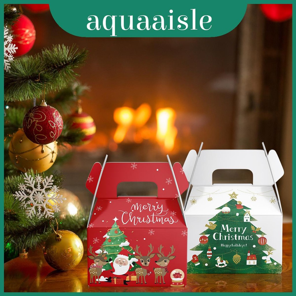 Santa Cartoon Christmas Paper Box Party Favor Gift Packaging Set ...