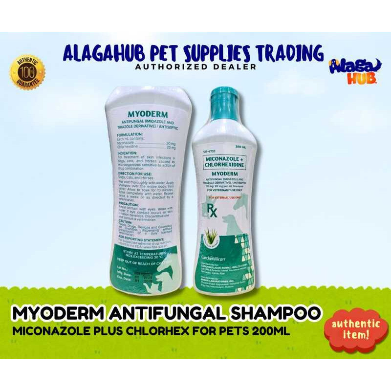 ANTIFUNGAL ALAGA MYODERM SHAMPOO FOR DOGS AND CATS MICONZAZOL CHLORHEX ...