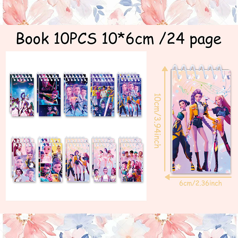 K-Pop Huntrix Portable Coil Notebooks Demon Hunters Mini Notepads ...