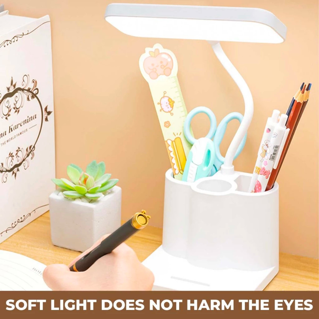 LED Rechargeable Desk Lamp Shade Study Light For Bedroom Flexible Dim ...