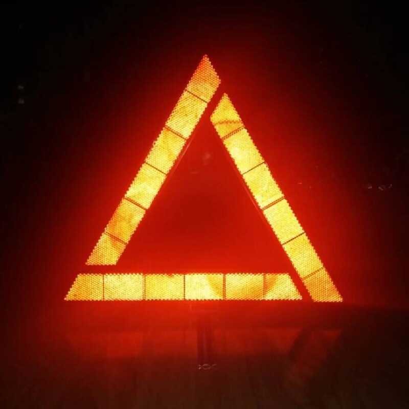Emergency ☽ Breakdown Safety Warning Triangle Reflector Sign Foldable ...