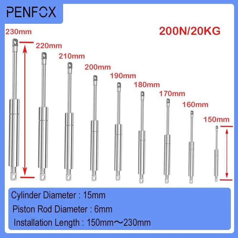 Yy 1Pc 150Mm-230Mm 200N/20Kg 304 Stainless Pneumatic Gas Spring ...