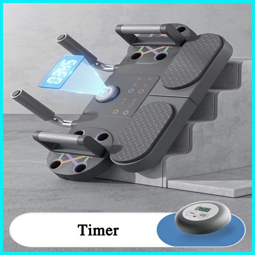 6in1 Push Up Board free Timer+Counter+Tension rope Plank Trainer ...