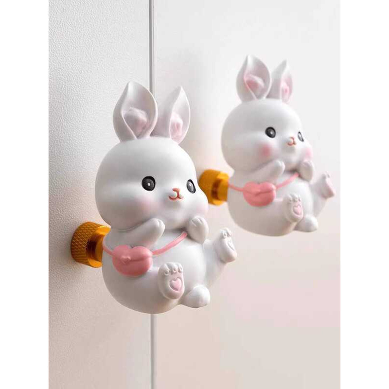 Cartoon Animal Wardrobe Handles for Girls' Room, Cute Rabbit and Pig ...