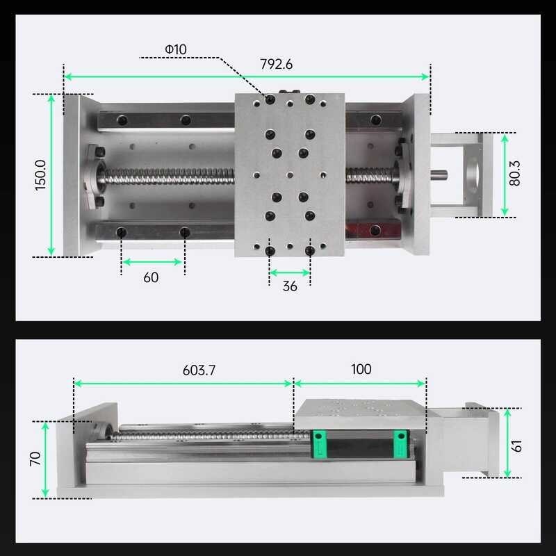Axis Z Motion Table CNC Sliding Stage Travel 100-600Mm Zbx150 Linear ...