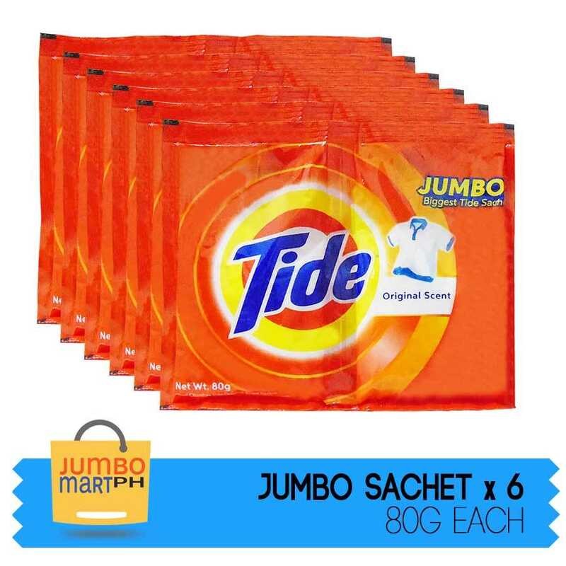 TIDE POWDER DETERGENT ORIGINAL SCENT JUMBO SACHET 80G / SET OF 6 84 ...