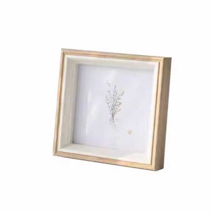Nordic Wall Hanging Square 3D Display Japanese Style Natural Wood Color ...