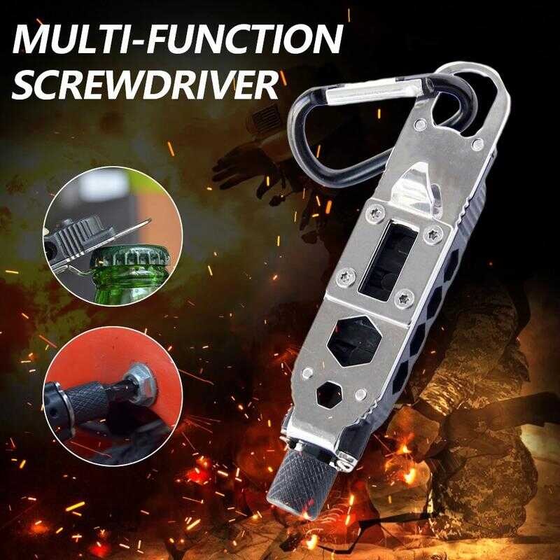 Portable Multifunctional Keychain Pocket Mini Screwdriver Wrench EDC ...