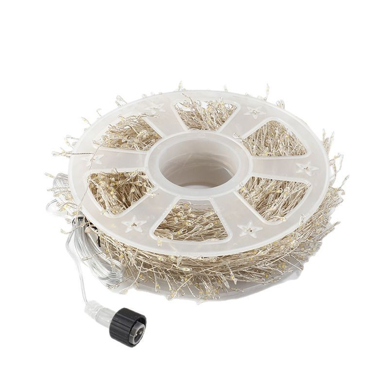 30m 1000 Led Set Silver Copper Wire Firecracker Lights Plug in ...