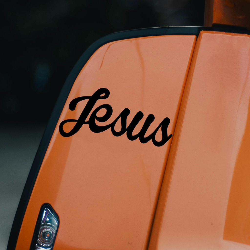 Jesus Cursive Thick Sticker for Motorcycle Decal Waterproof Stickers ...
