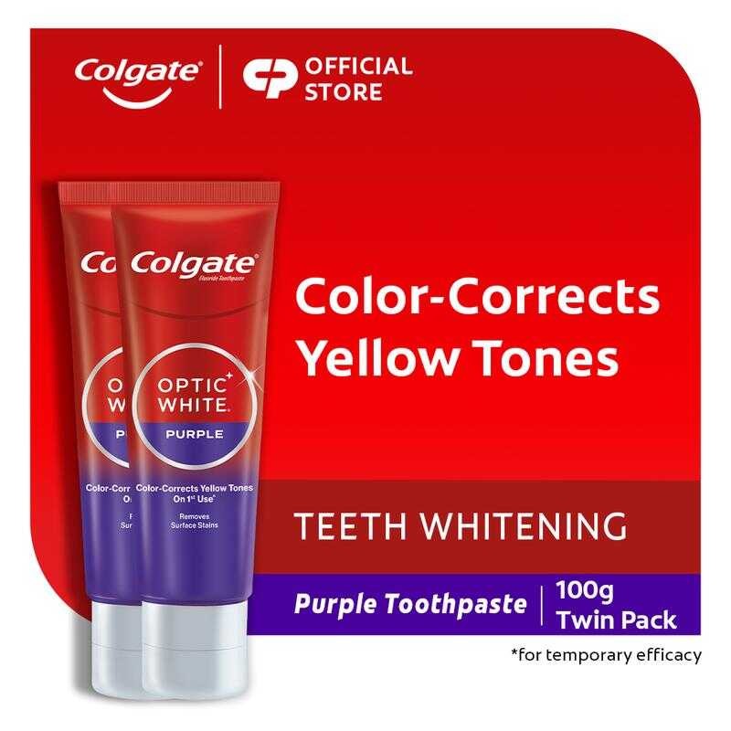 Colgate Optic White Whitening Toothpaste Purple, Color-Corrects Yellow ...