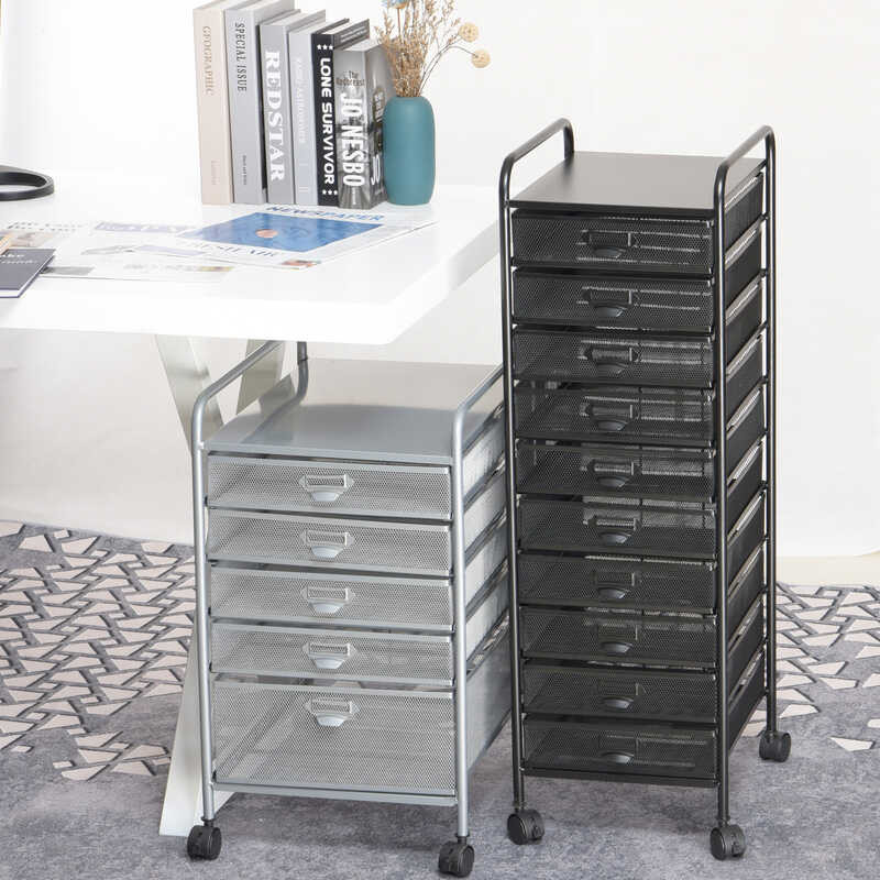 Wrought Iron Multilayer A4 File Rack With Drawer Cart Office Data ...
