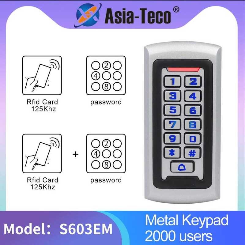 X LED Backlight Metal Keypad Wiegand RFID Reader 125Khz Access Control ...