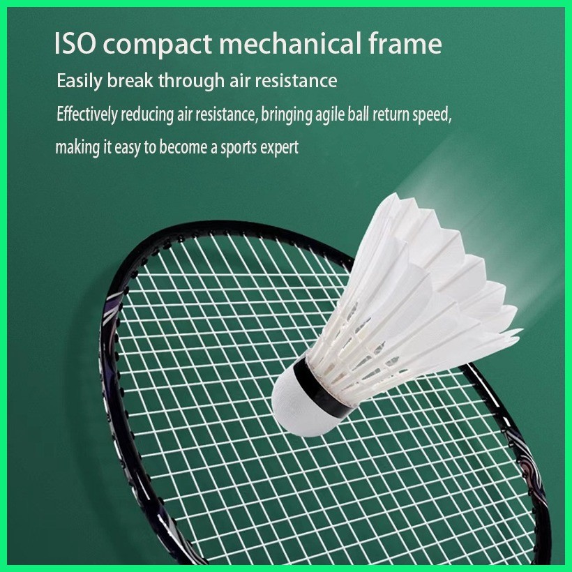 Black Badminton Racket 7 Pcs 100% Original Design Full Carbon Racquet ...