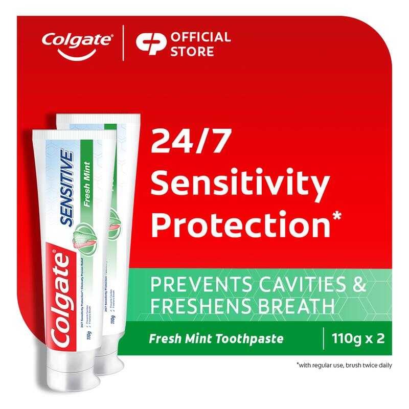 Colgate Toothpaste Fresh Mint, Sensitive Relief 110G Twin Pack 969 3E8 ...