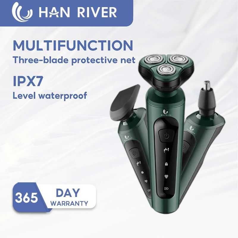 HAN RIVER 3 In 1 Electric Shaver For Men Rechargeable 3D Float Razor ...