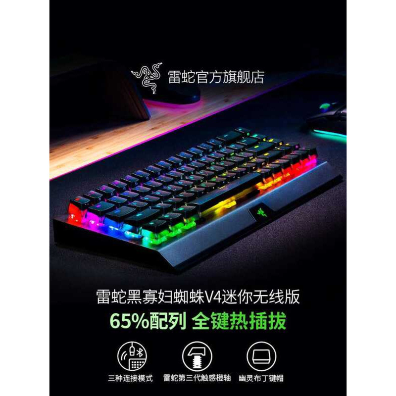 Razer Black Widow Spider V4 Mini Wireless Hot-Swappable Tri-Mode Gaming ...