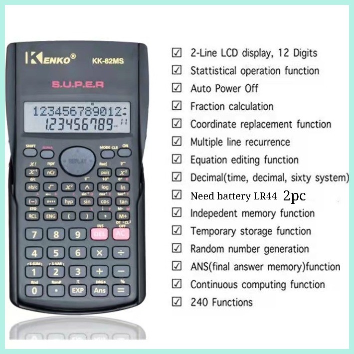 KK82MS Scientific Calculator, Function Calculator, Multifunction ...