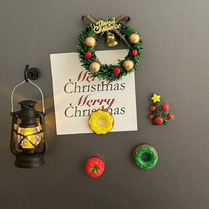 Christmas Wreath Refrigerator Magnets Vintage Fridge Stickers Xmas ...