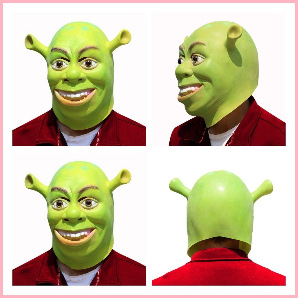 Green Shrek Latex Masks Glove Movie Cosplay Prop Adult Animal Party ...