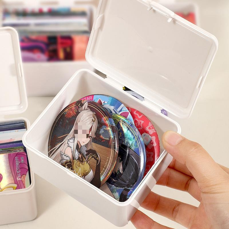 White Photocard Storage Box Idol Cards Photos Collection Box Jewelry ...