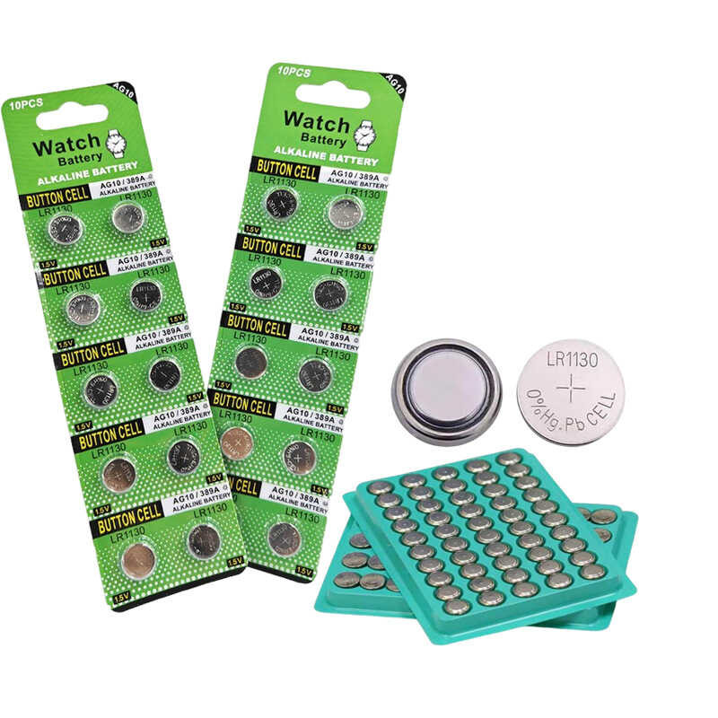 Battery LR1130/LR1131 Button Cell AG10/LR54/189/389/390 1.5V Alkaline ...