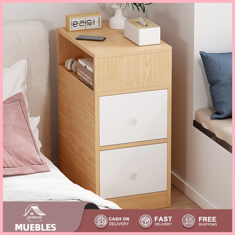 Nordic bedside table Modern bedroom wall side Mini Wooden small cabinet ...