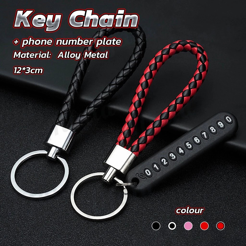 Anti-lost Phone Number Plate Stainless Steel Keychain Car Sticker ...