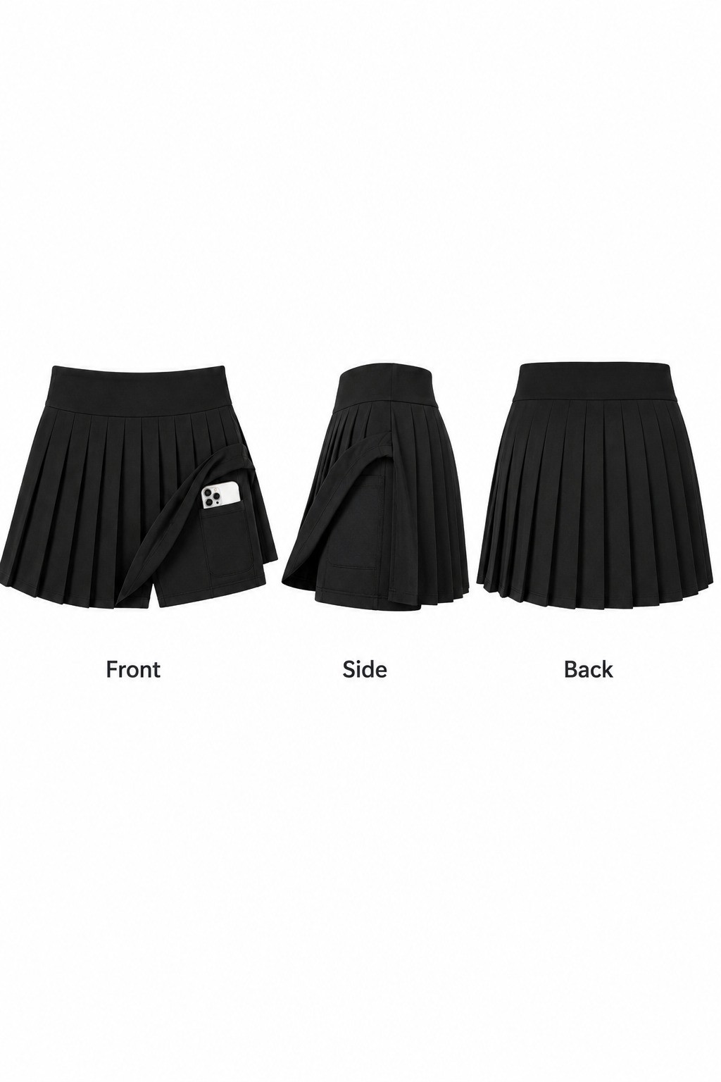 BUY 1 TAKE 1 Women's Pleated Tennis Skort High Waist Built-In Shorts ...
