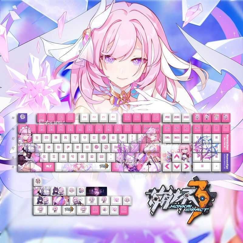 Honkai Impact 3 Elysia 128Pcs/Set Keyboard Decor Ergonomic Key Caps ...