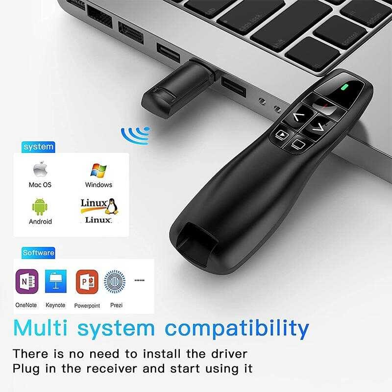 242 Wireless PPT Presenter Pointer Remote For Laptop PC Presentation ...