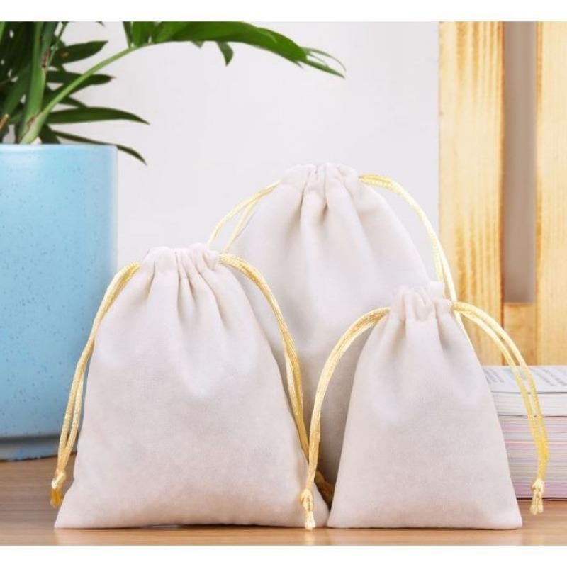 5/10pc Colored Velvet Fabric Silk Drawstring jewelry Packing Bag Velvet ...