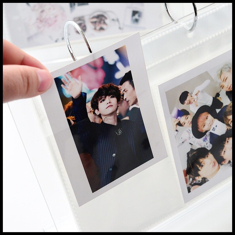 Acrylic Desktop Standing Desk Calendar Mini Album Photo Collection Rack ...