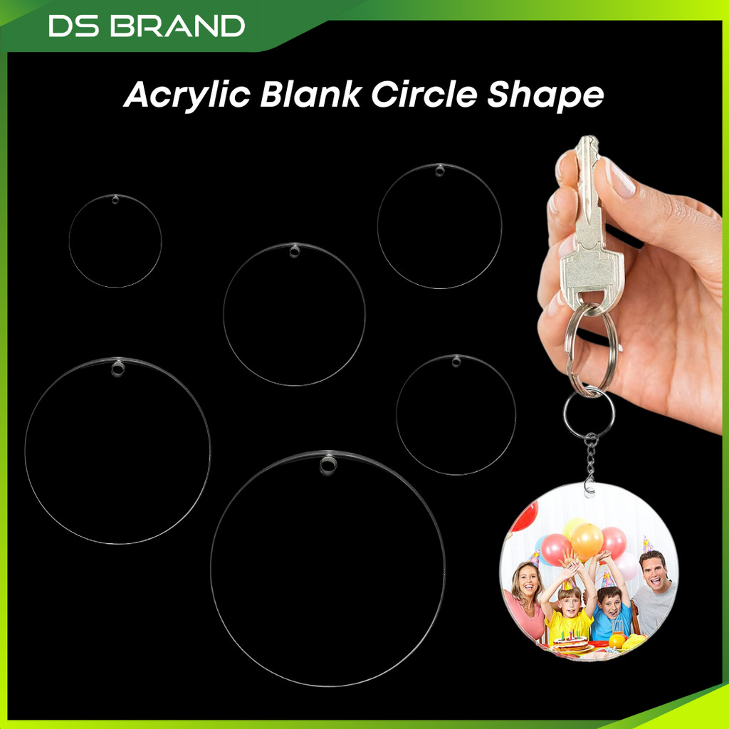 Round Blank Shape Acrylic DIY Keychain / Akrilik Bentuk Bulat DIY ...