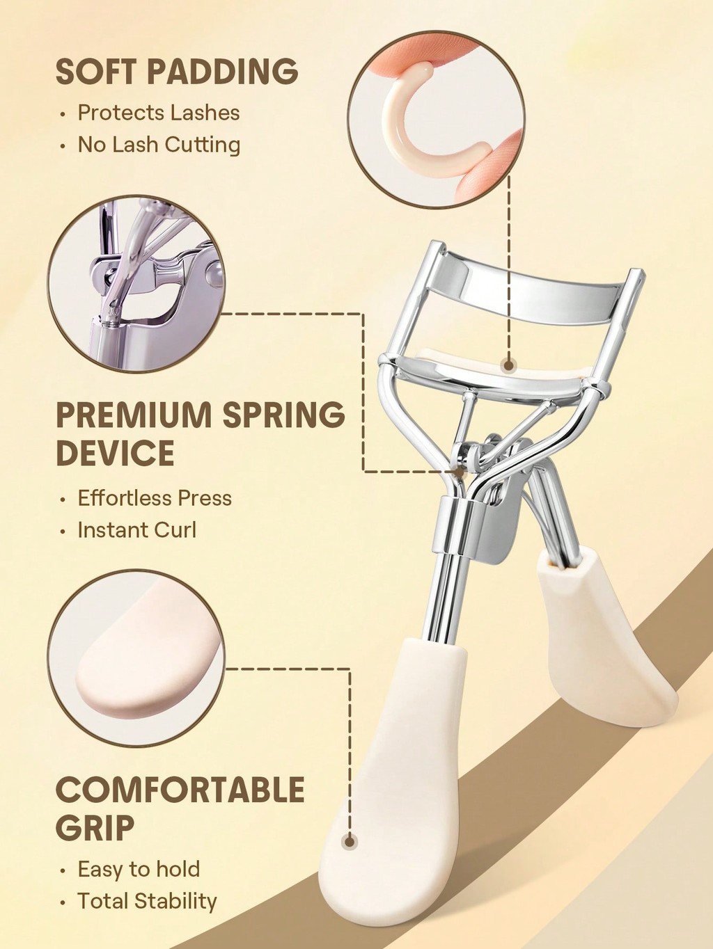 SHEGLAM Made For Me Eyelash Curler Soft Pad Premium Spring Eye Shaped ...
