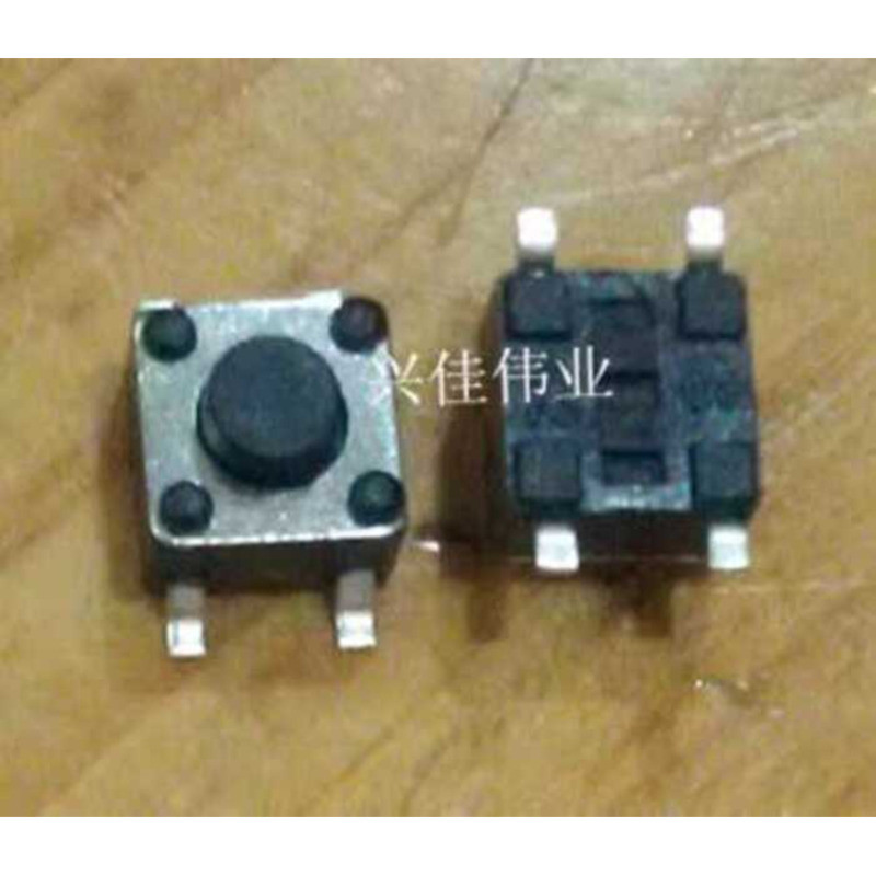 Tactile Micro Push Button Switch SMD 4-Pin 4.5*4.5*3.8MM 4P Black Head ...