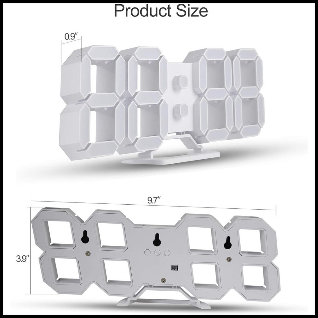 3D LED Wall Clock Modern Digital Alarm Clocks Display | Shopee Philippines
