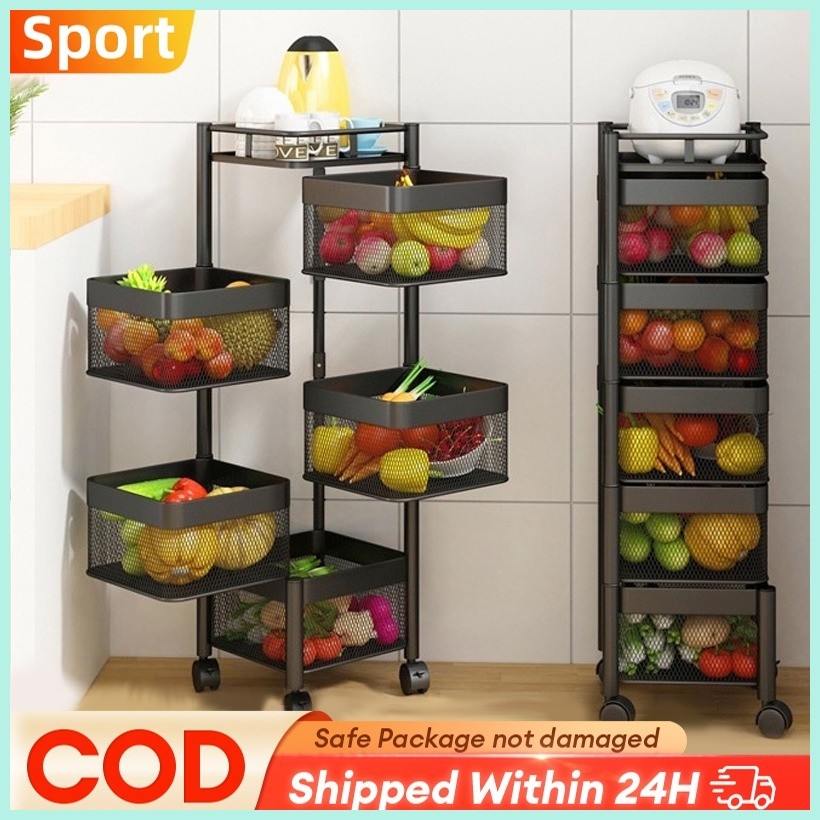 Ready StockKitchen Rotating Rack Kitchen Organizer Storage Rack ...