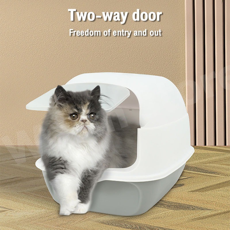 cat-litter-box-with-scoop-2in1-pet-covered-house-cat-poop-box-litter