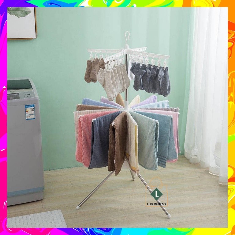 360° Multiple Hanger Sampayan Aluminum Wet Clothes Dry Clothes Drying ...