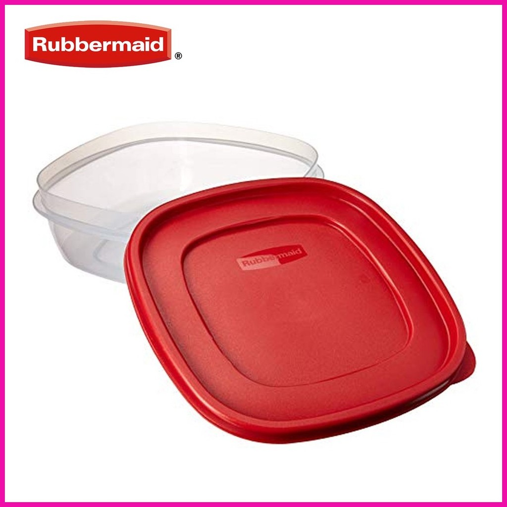 Rubbermaid 7J71 Easy Find Lid 9cup Chili Red Square Food Container ...