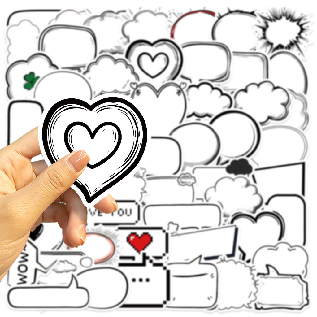 50 Pcs Dialogue Bubble Style Stickers Message Notes DIY Decorations ...