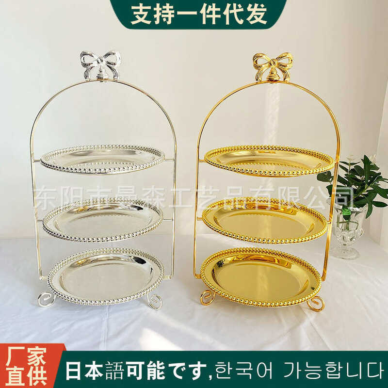European Style Light Luxury Three-Tier Rack Afternoon Tea Dessert Rack ...