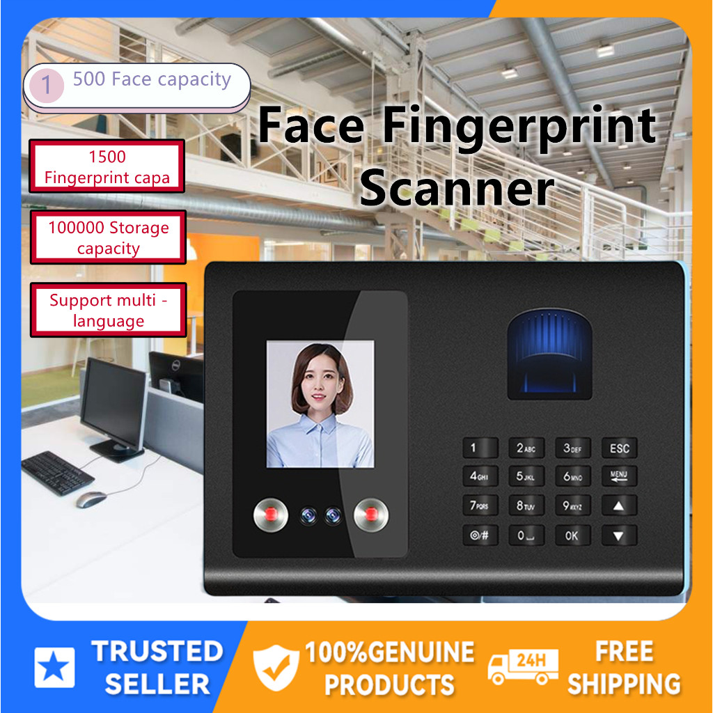 SUPERMAX NEW Face Recognition Attendance Biometric Fingerprint Scanner ...