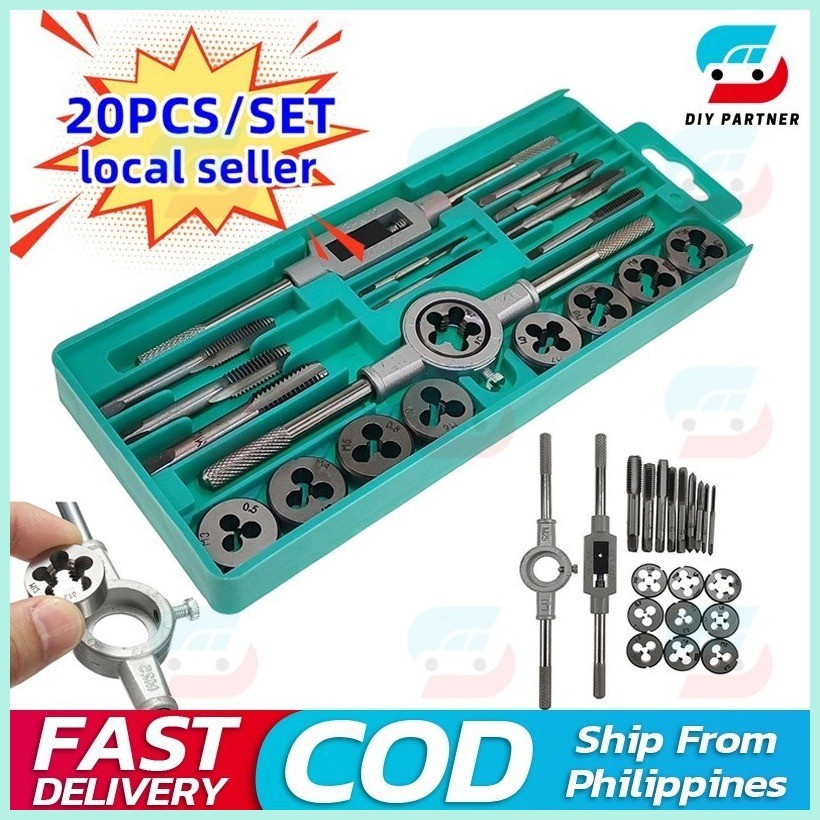 FIXOSHEE Tap And Die Set – High Strength Alloy Steel Threading Tool For Hand Tapping, 7-Piece Kit