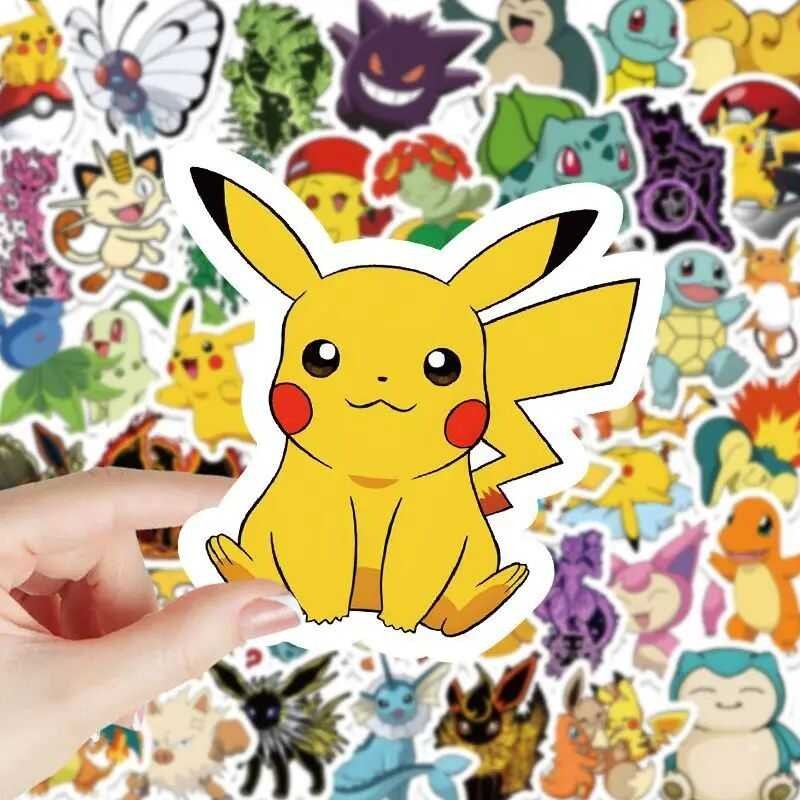 100Pcs Pikachu Stickers Cool Anime Decals DIY Skateboard Phone Laptop ...