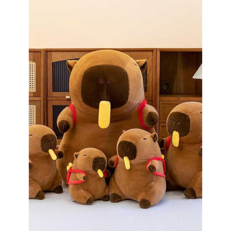 Tt Trendy Capybara Plush Toy Stretchable Potato Chip Eating Doll Soft ...